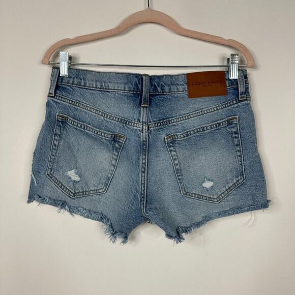 2/$30 Lucky Brand 3 inch Mid-rise Boy Short Distressed Denim Jean 6/ 28 #BAG9 - Picture 4 of 9